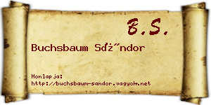 Buchsbaum Sándor névjegykártya
